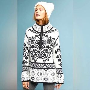 Anthropologie Moth Alaskan Quarter Zip Sweater